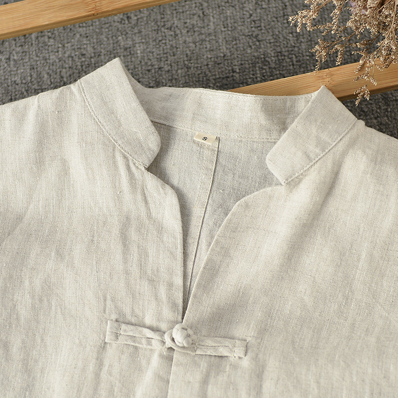 Linen Shirt Chinese-style Loose Men