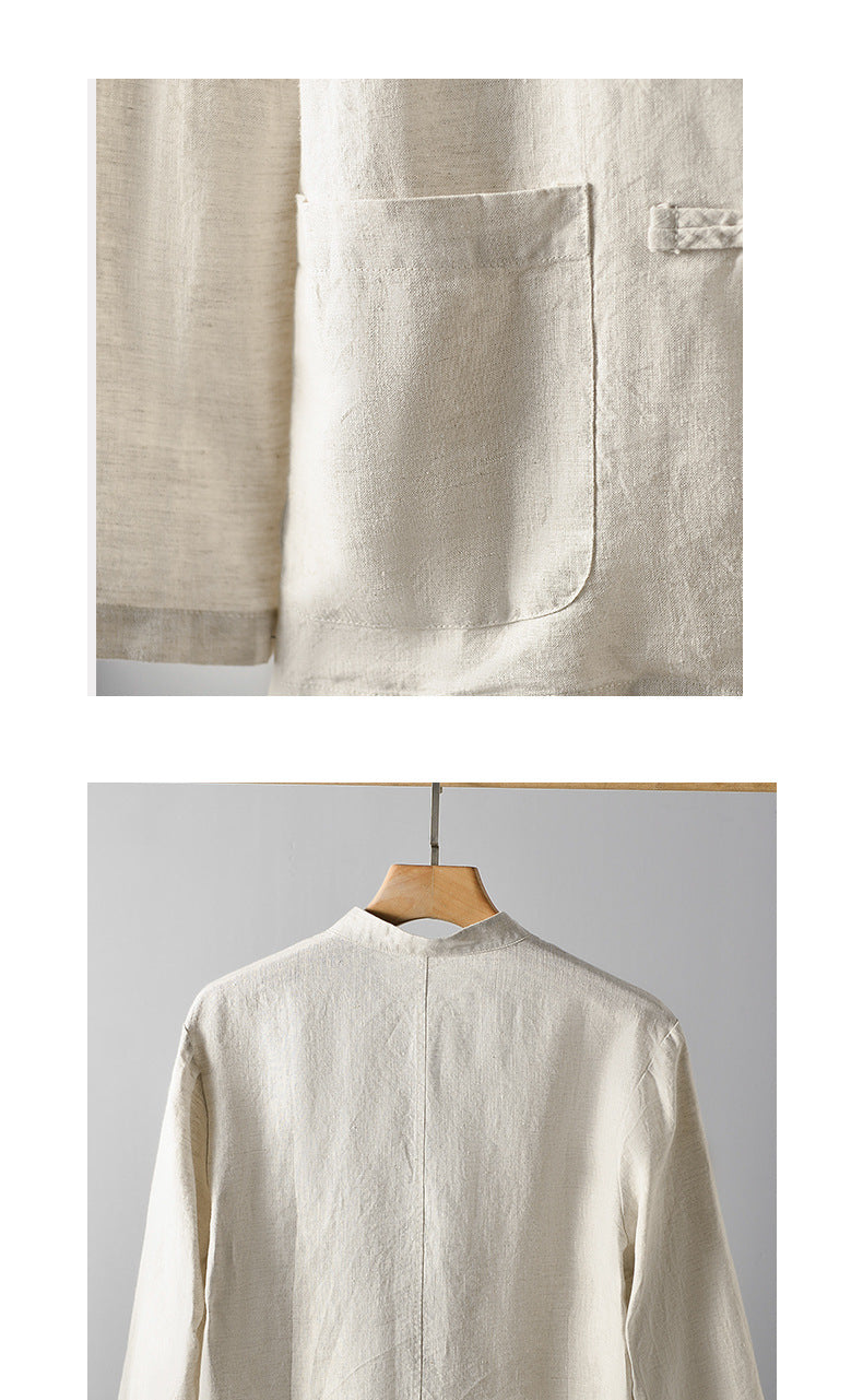 Linen Shirt Chinese-style Loose Men