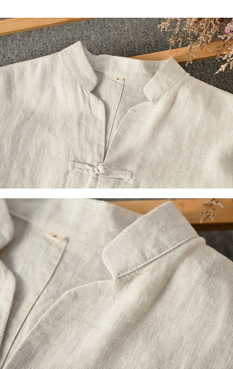 Linen Shirt Chinese-style Loose Men